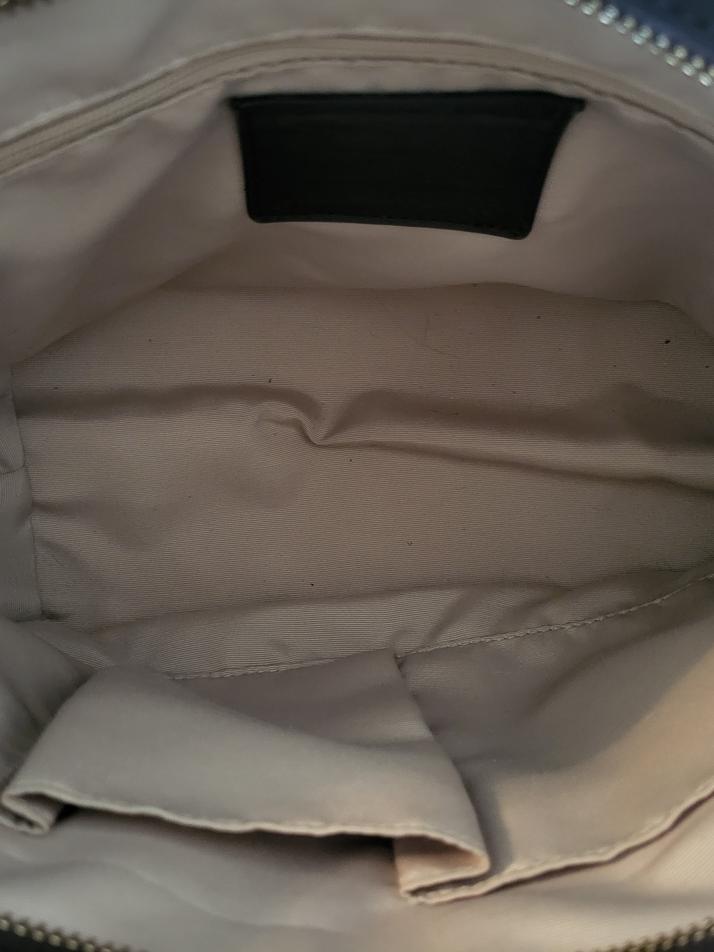 Coach Signature Stripe Wool Tote Bag with Brown Patent Handles - Picture 5 of 6